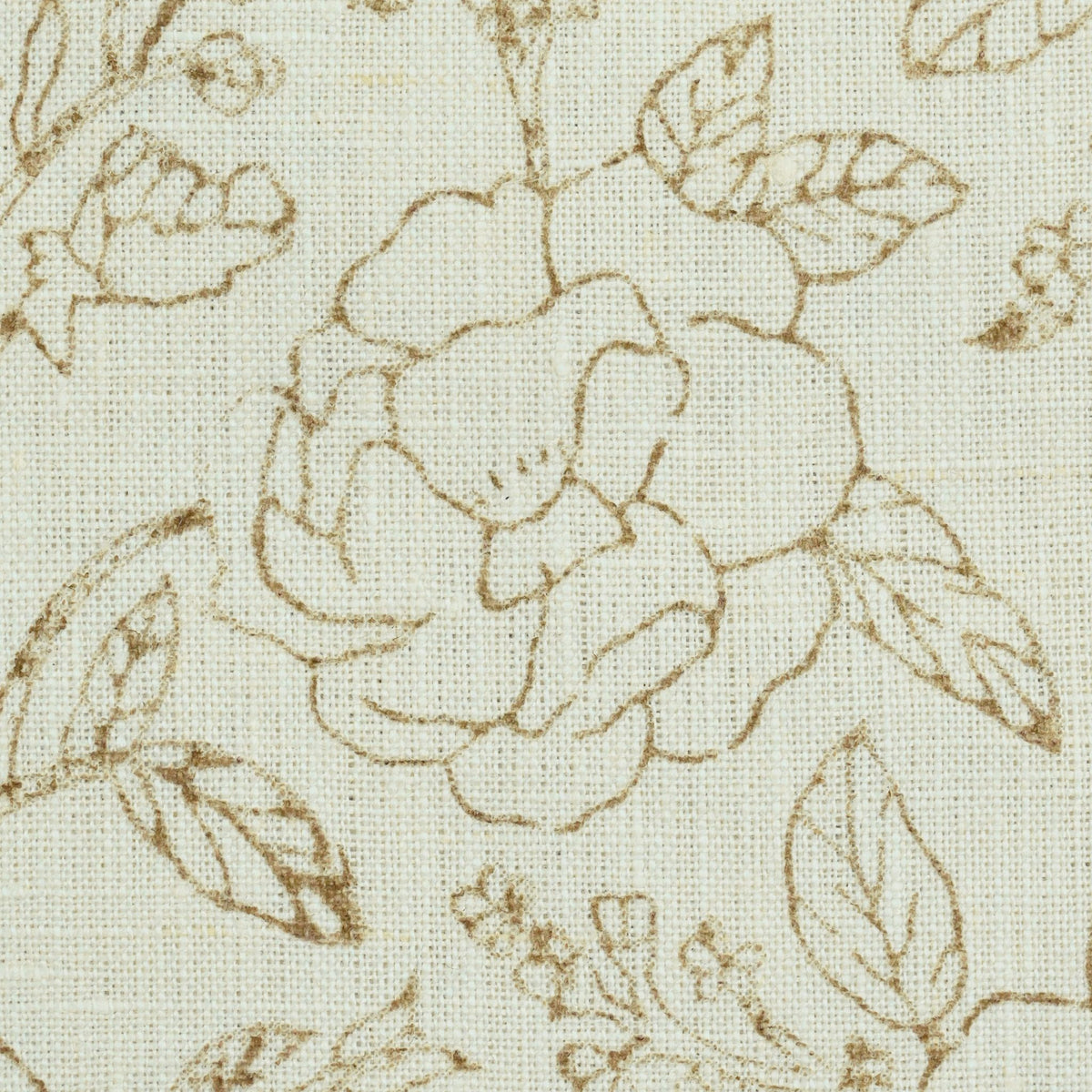 Anig Floral Linen Block Print Fabric