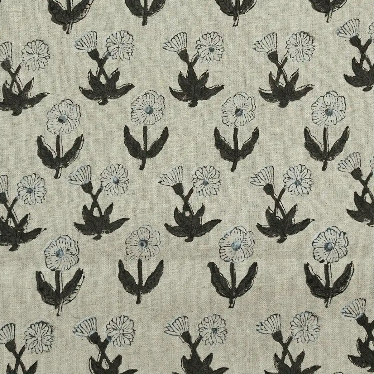Wrylor Floral Block Print Linen Fabric