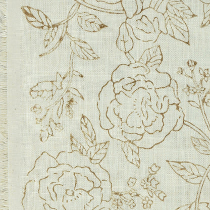 Anig Floral Linen Block Print Fabric