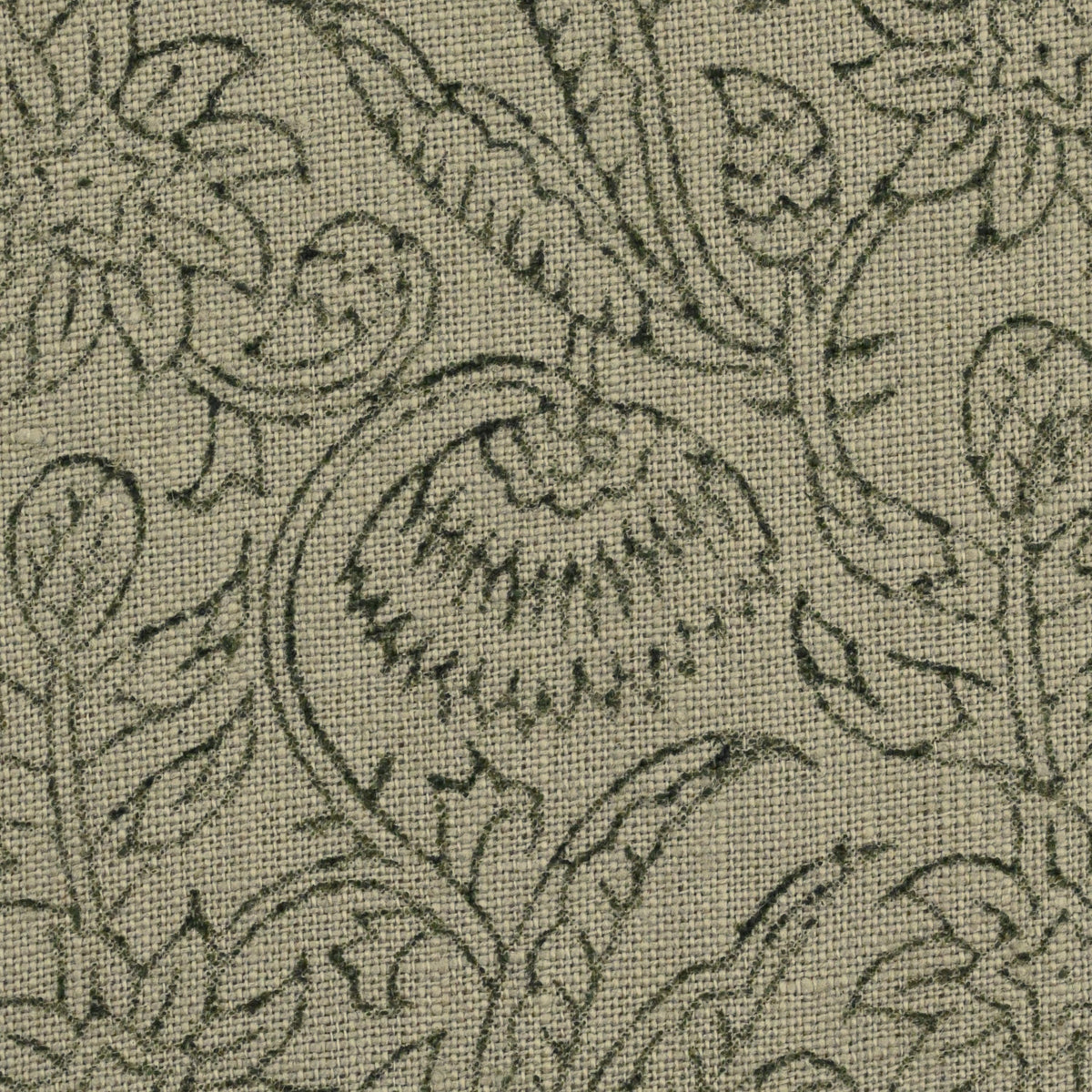 Sage Chintz Vine Linen Pillow Cover – view 2