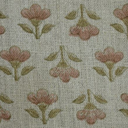 Artisan Block Print Linen Fabric - 9