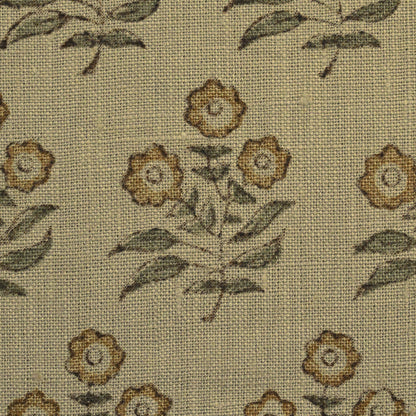Thyny Flora Hand Block Print Linen Fabric