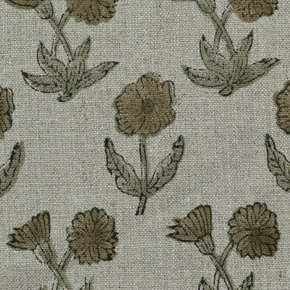 Wrylor Floral Block Print Linen Fabric