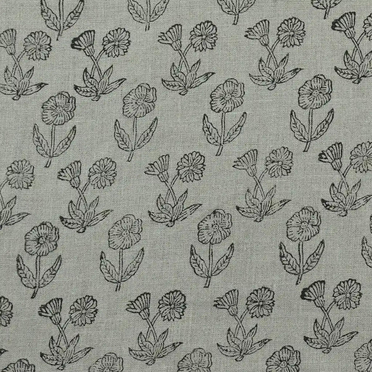 Wrylor Floral Block Print Linen Fabric