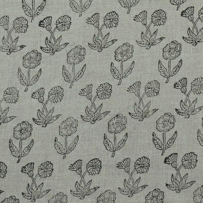 Wrylor Floral Block Print Linen Fabric