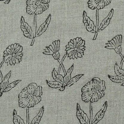 Wrylor Floral Block Print Linen Fabric