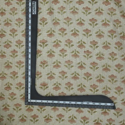 Artisan Block Print Linen Fabric - 9