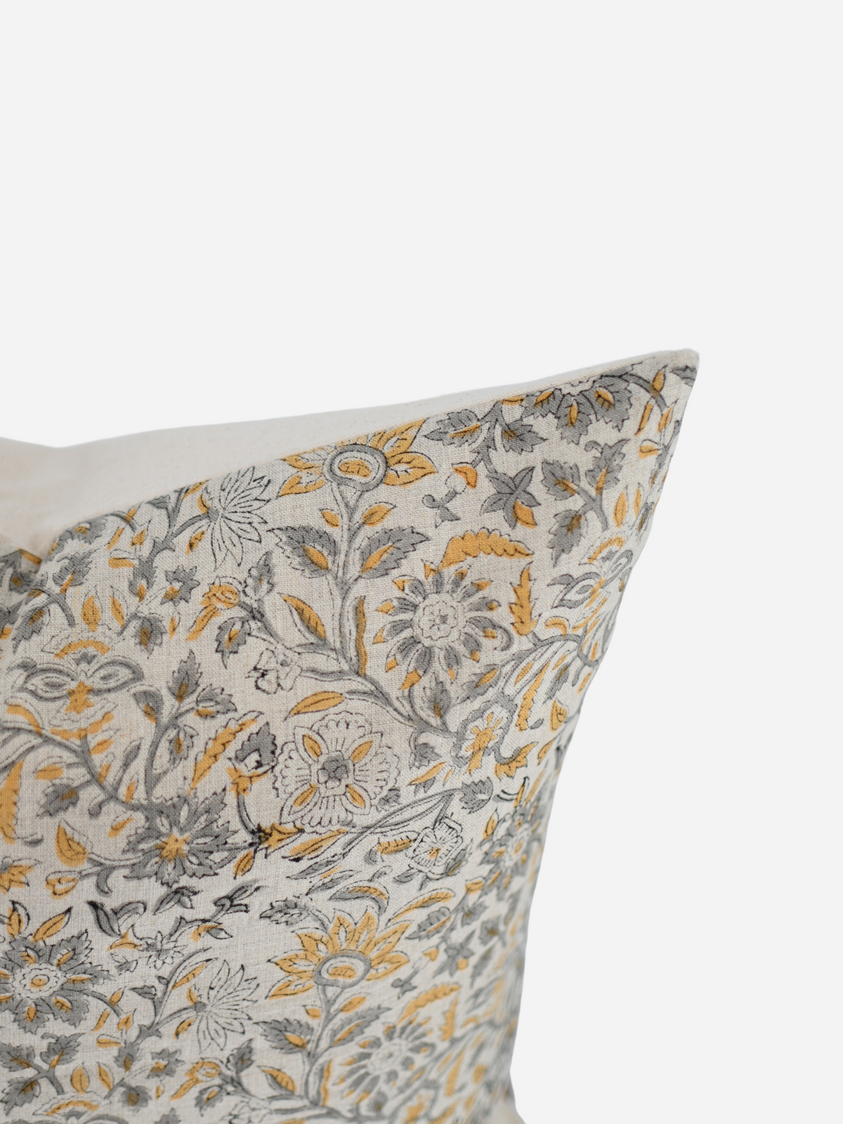 Catherine Ochre Block Print Pillow Cover