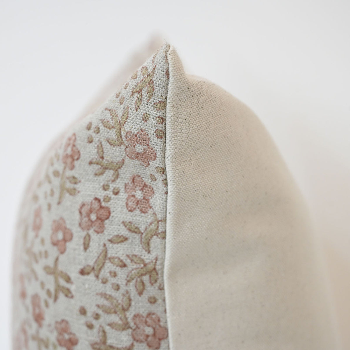 Lisa Taupe Linen Block Print Pillow Cover
