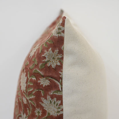 Molly Soft Sage Linen Block Print Pillow Cover