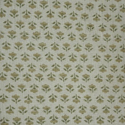 Artisan Block Print Linen Fabric - 9