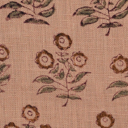 Thyny Flora Hand Block Print Linen Fabric