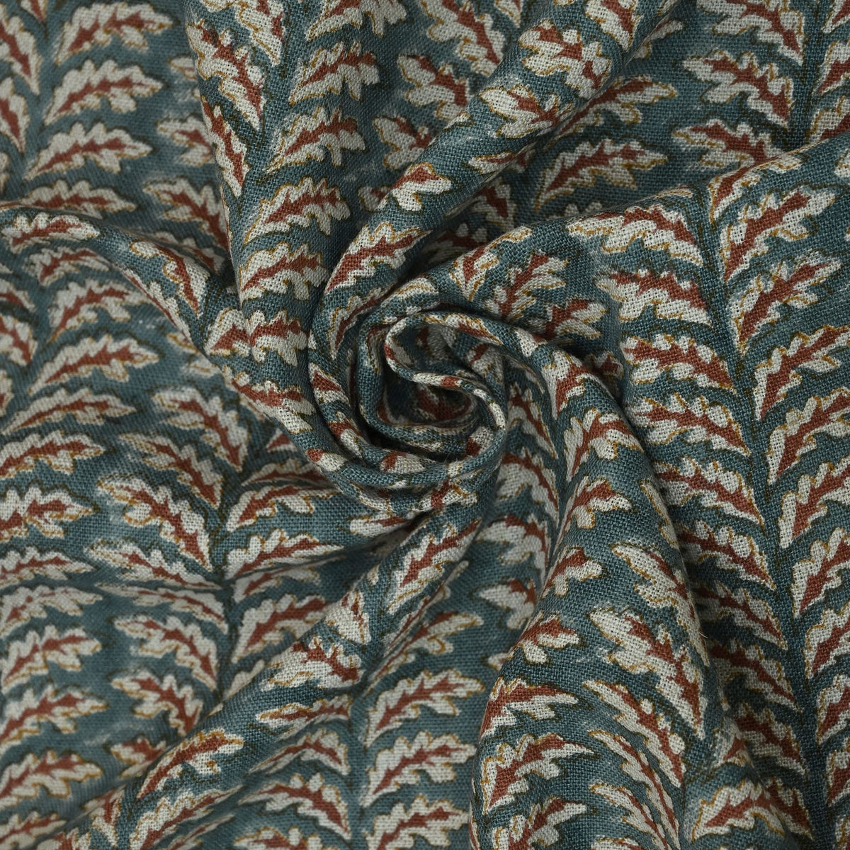 Fiona Hand Block Print Linen Fabric