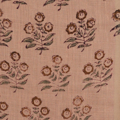 Thyny Flora Hand Block Print Linen Fabric