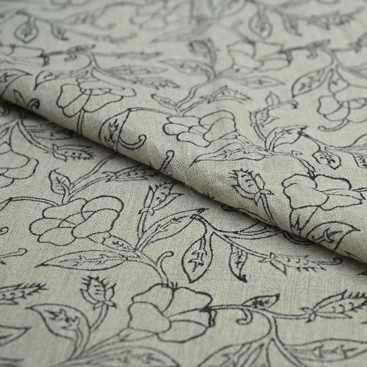 Floria Hand Block Print Linen Fabric