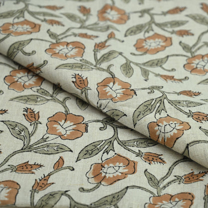 Floria Hand Block Print Linen Fabric