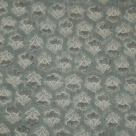 Artisan Block Print Linen Fabric - 9