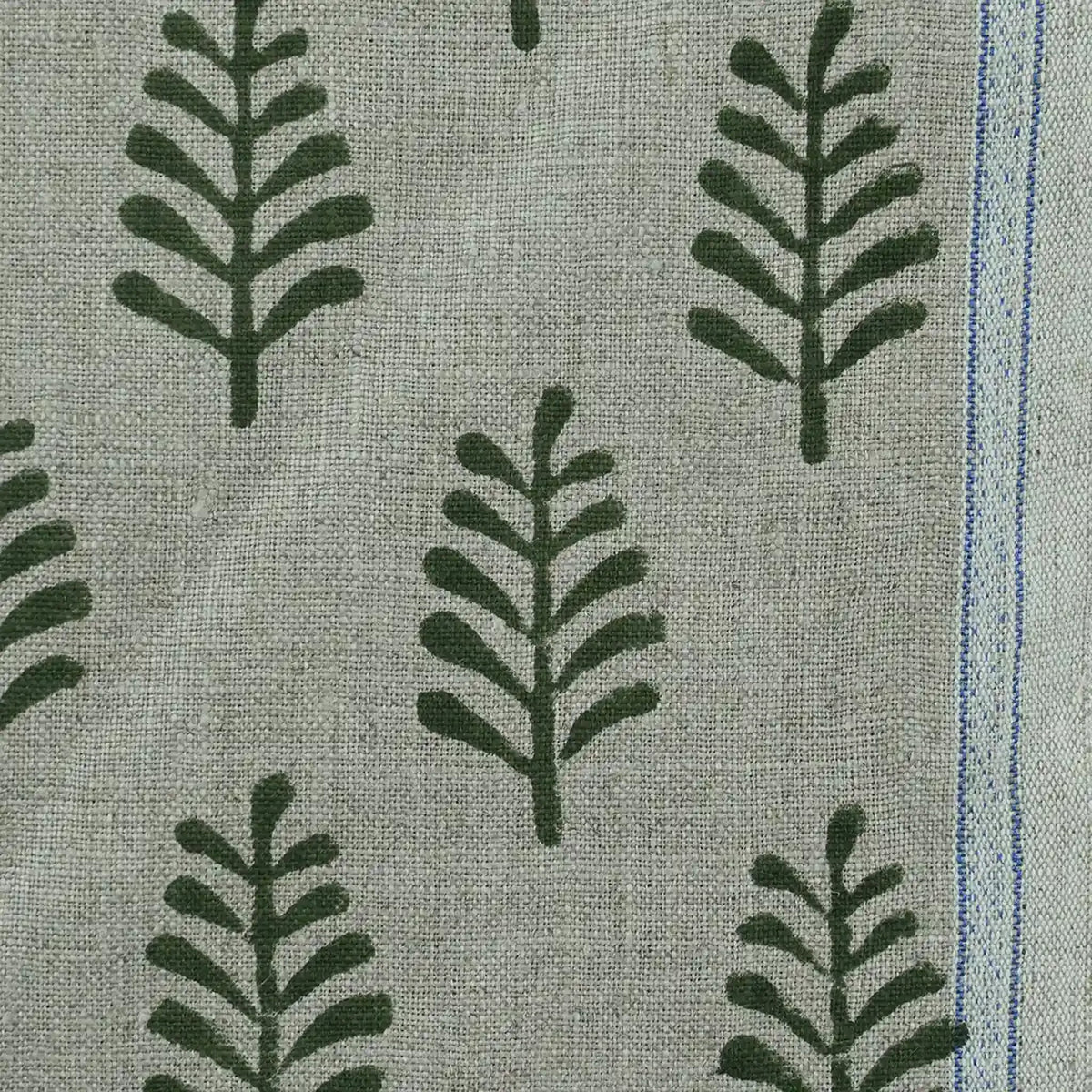 Zorion Hand Block Printed Linen Fabric