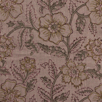 Toille Floral Block Print Solid Linen Fabric