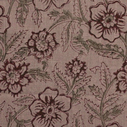 Toille Floral Block Print Solid Linen Fabric