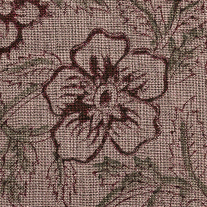 Toille Floral Block Print Solid Linen Fabric