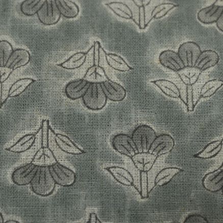 Artisan Block Print Linen Fabric - 9