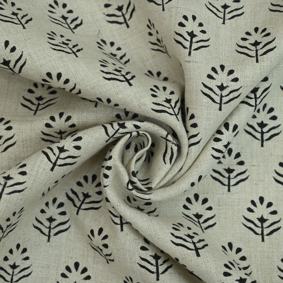 Frocl Floral Hand Block Print Linen Fabric