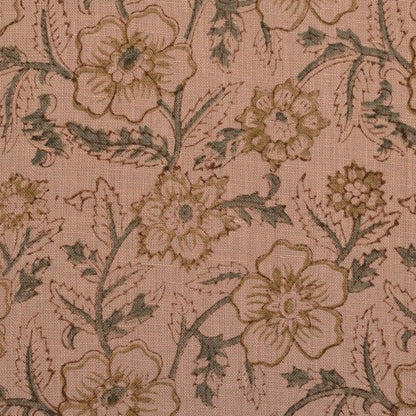 Toille Floral Block Print Solid Linen Fabric