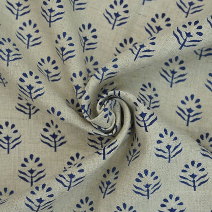 Frocl Floral Hand Block Print Linen Fabric