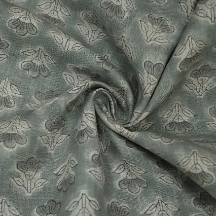 Artisan Block Print Linen Fabric - 9
