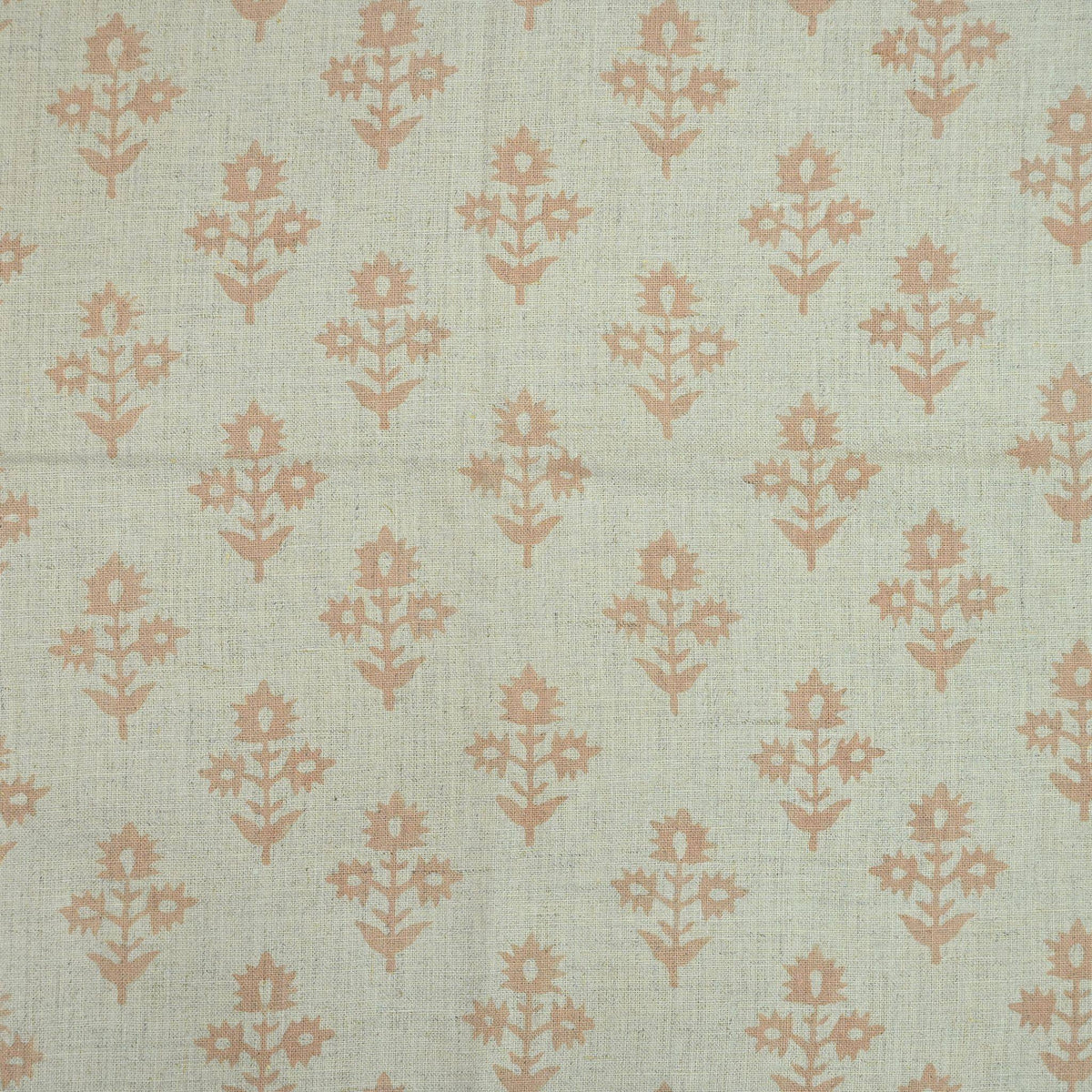 Marrowin Floral Block Print Linen Fabric