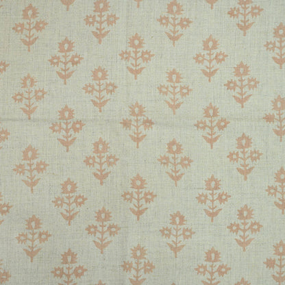 Marrowin Floral Block Print Linen Fabric