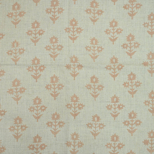 Marrowin Floral Block Print Linen Fabric