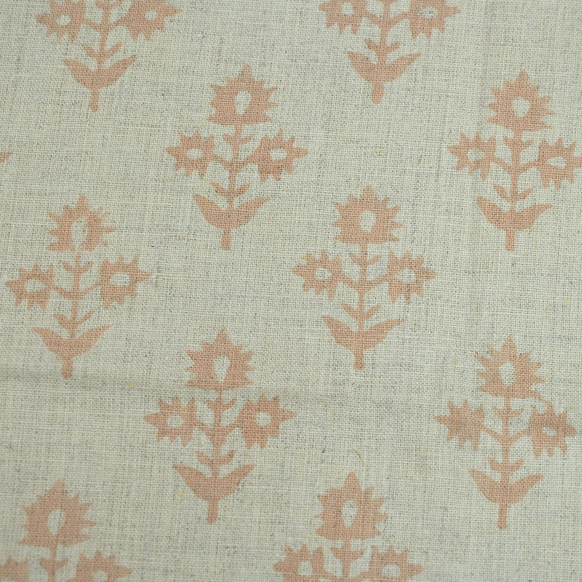 Marrowin Floral Block Print Linen Fabric