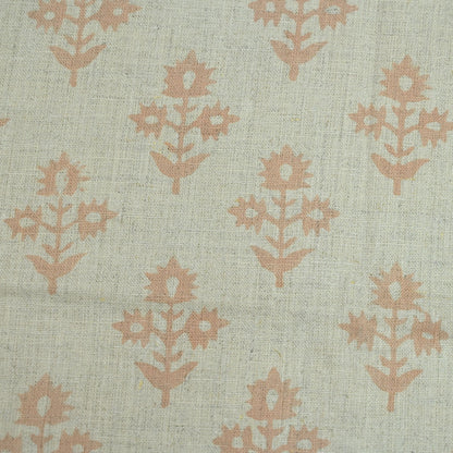 Marrowin Floral Block Print Linen Fabric