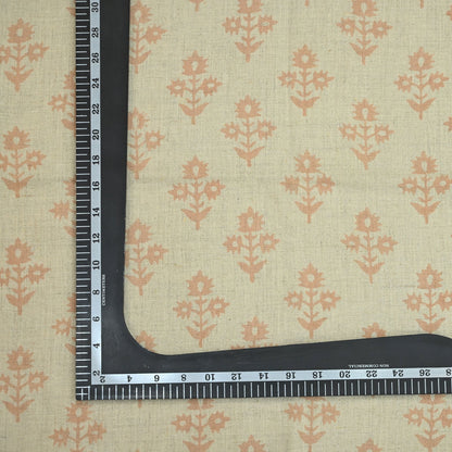Marrowin Floral Block Print Linen Fabric