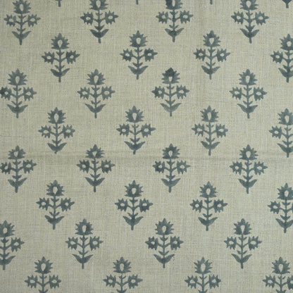Marrowin Floral Block Print Linen Fabric