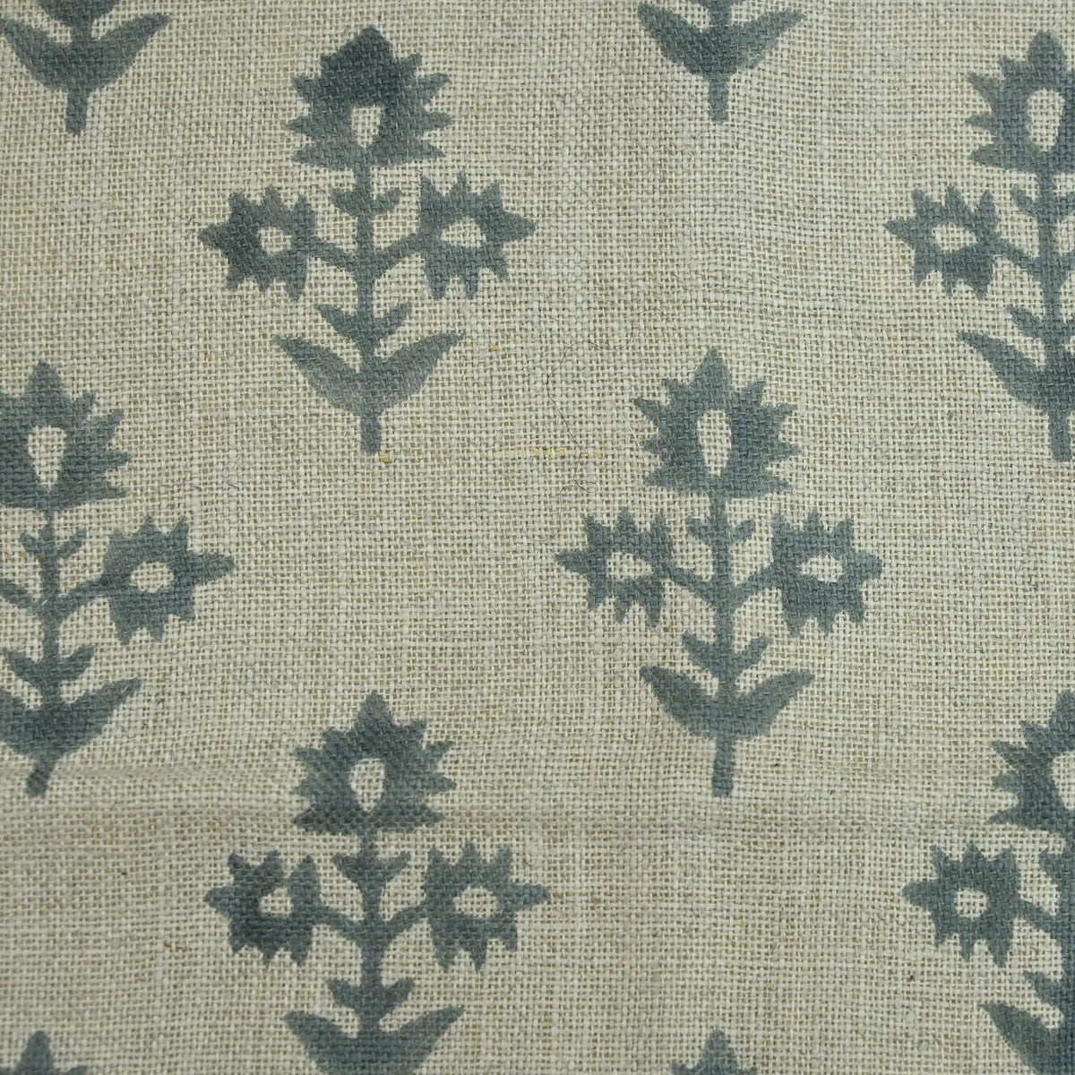Marrowin Floral Block Print Linen Fabric