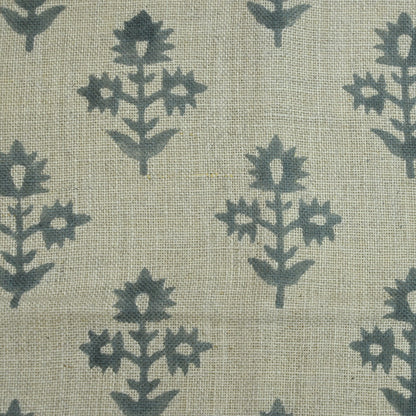 Marrowin Floral Block Print Linen Fabric