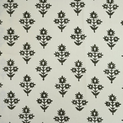 Marrowin Floral Block Print Linen Fabric