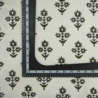 Marrowin Floral Block Print Linen Fabric