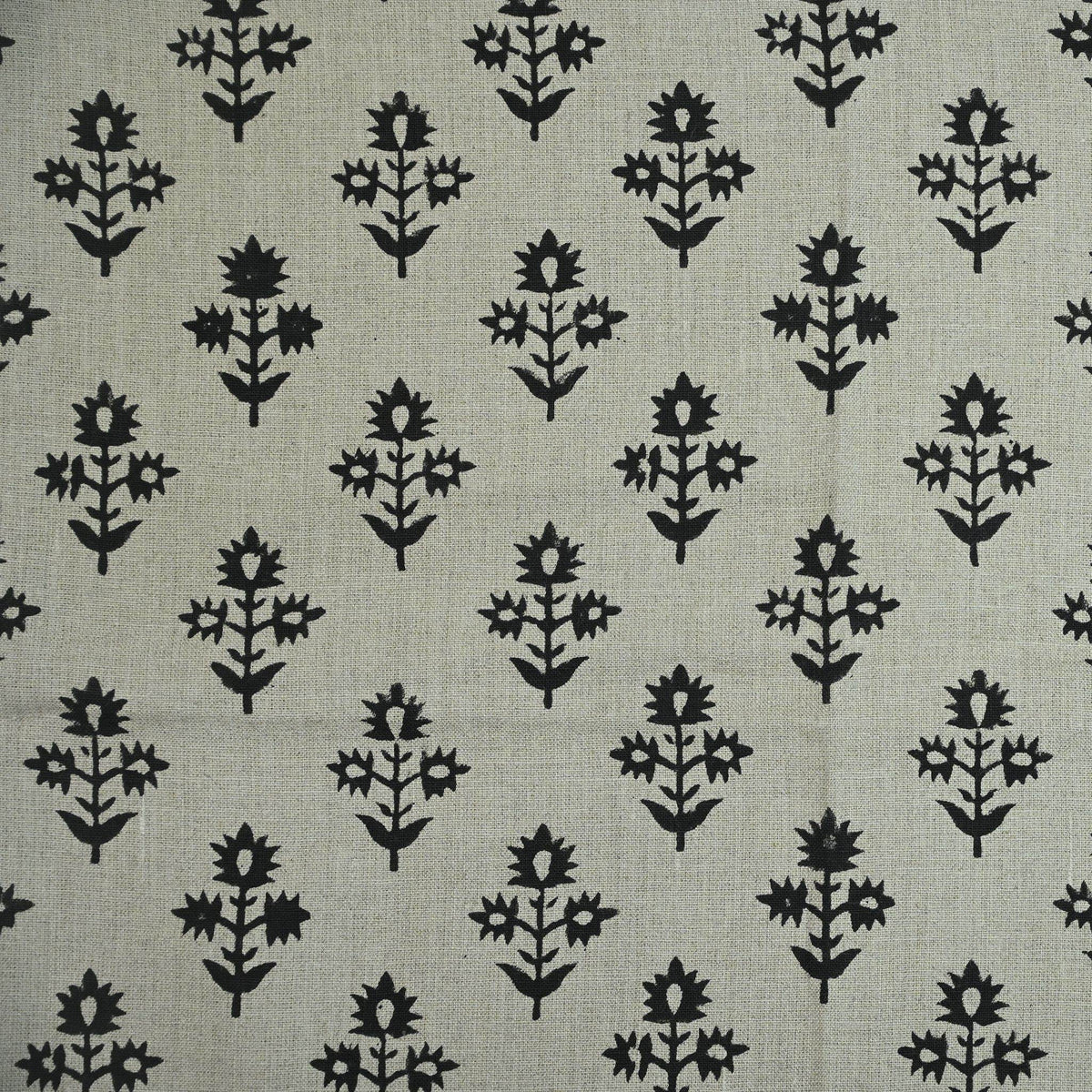 Marrowin Floral Block Print Linen Fabric