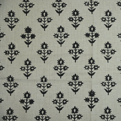 Marrowin Floral Block Print Linen Fabric