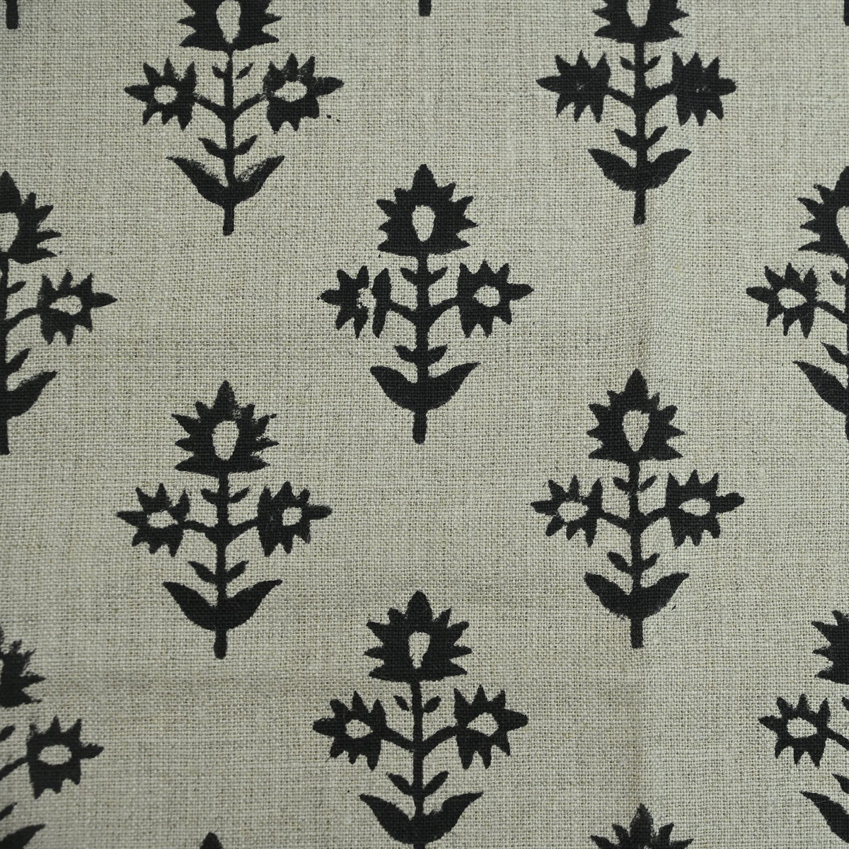 Marrowin Floral Block Print Linen Fabric
