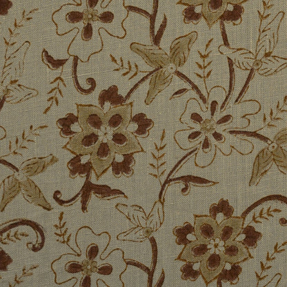 Yeoz Botanical Linen Block Print Fabric