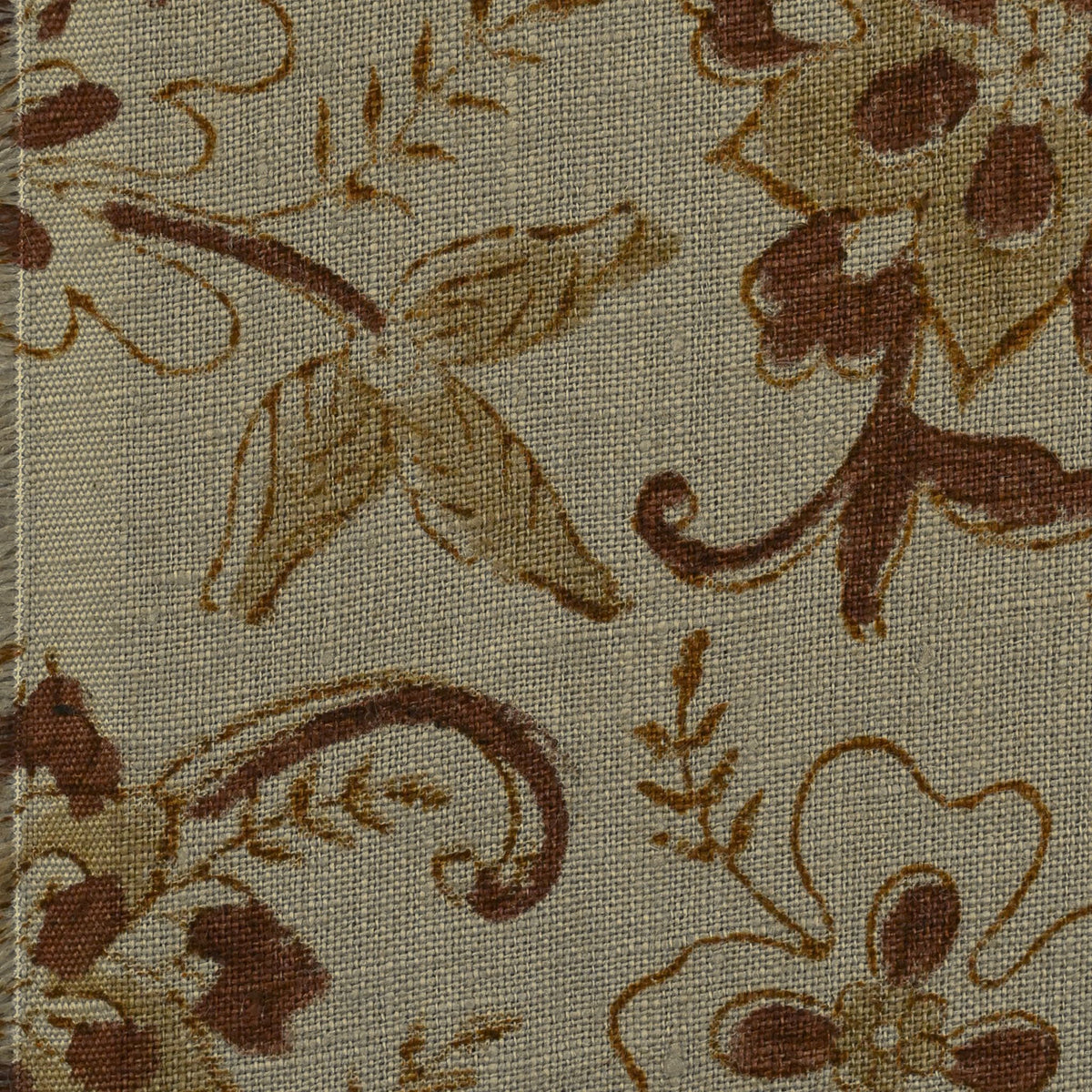 Yeoz Botanical Linen Block Print Fabric