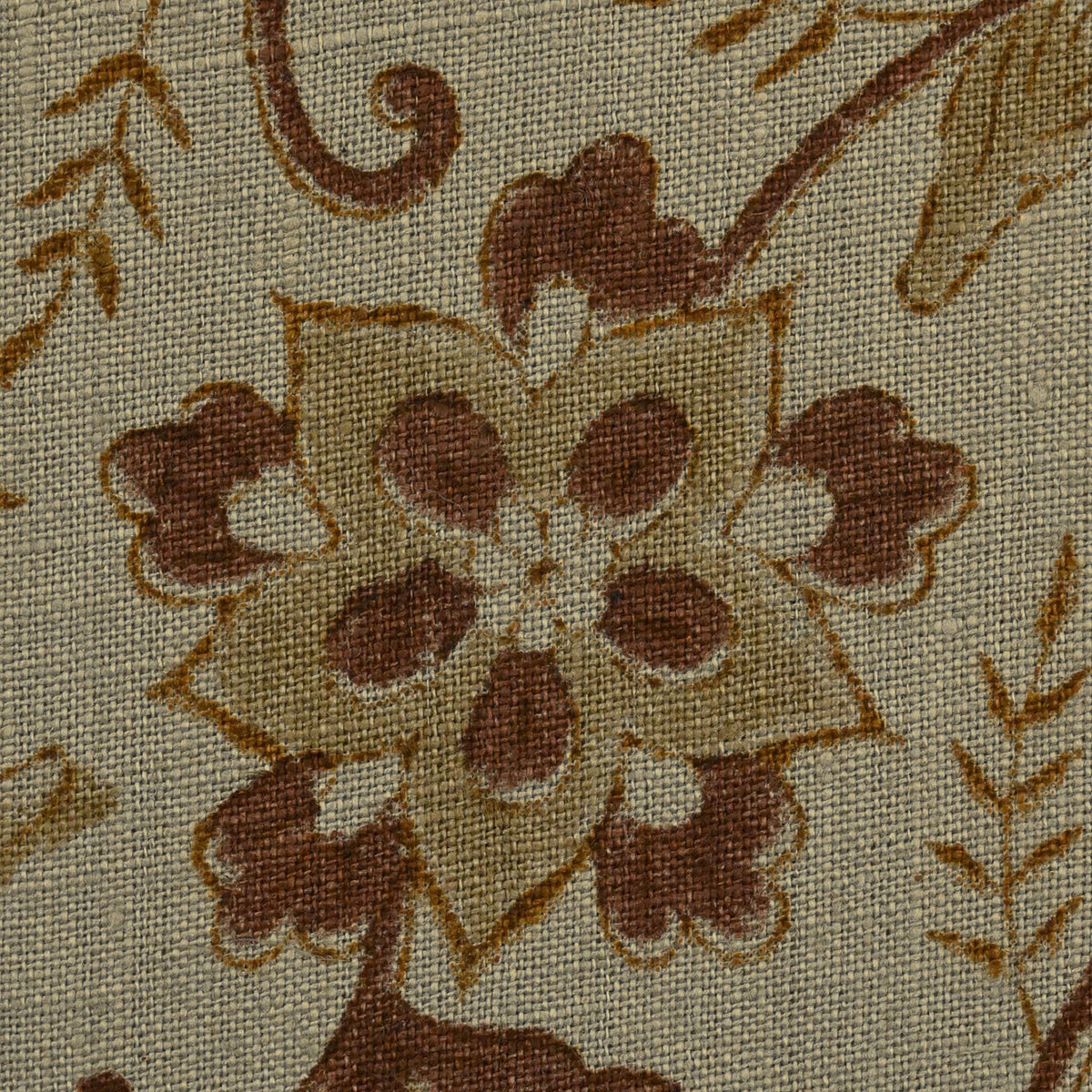 Yeoz Botanical Linen Block Print Fabric