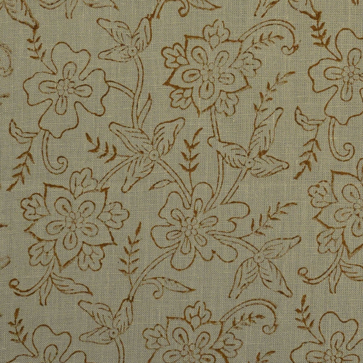 Yeoz Botanical Linen Block Print Fabric
