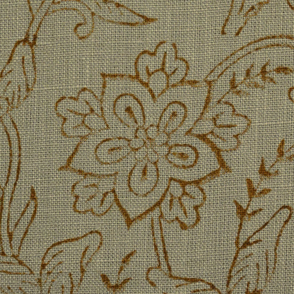 Yeoz Botanical Linen Block Print Fabric
