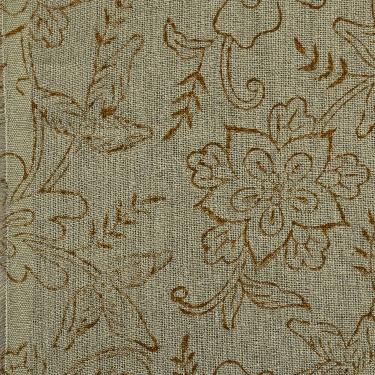 Yeoz Botanical Linen Block Print Fabric